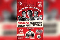 Pamflet Panggung rakyat PSI, Mawar Melawan. (Jatim Memanggil/Ist) 